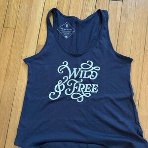 Sarah Marie Running Company Wild & Free Navy Tank Top